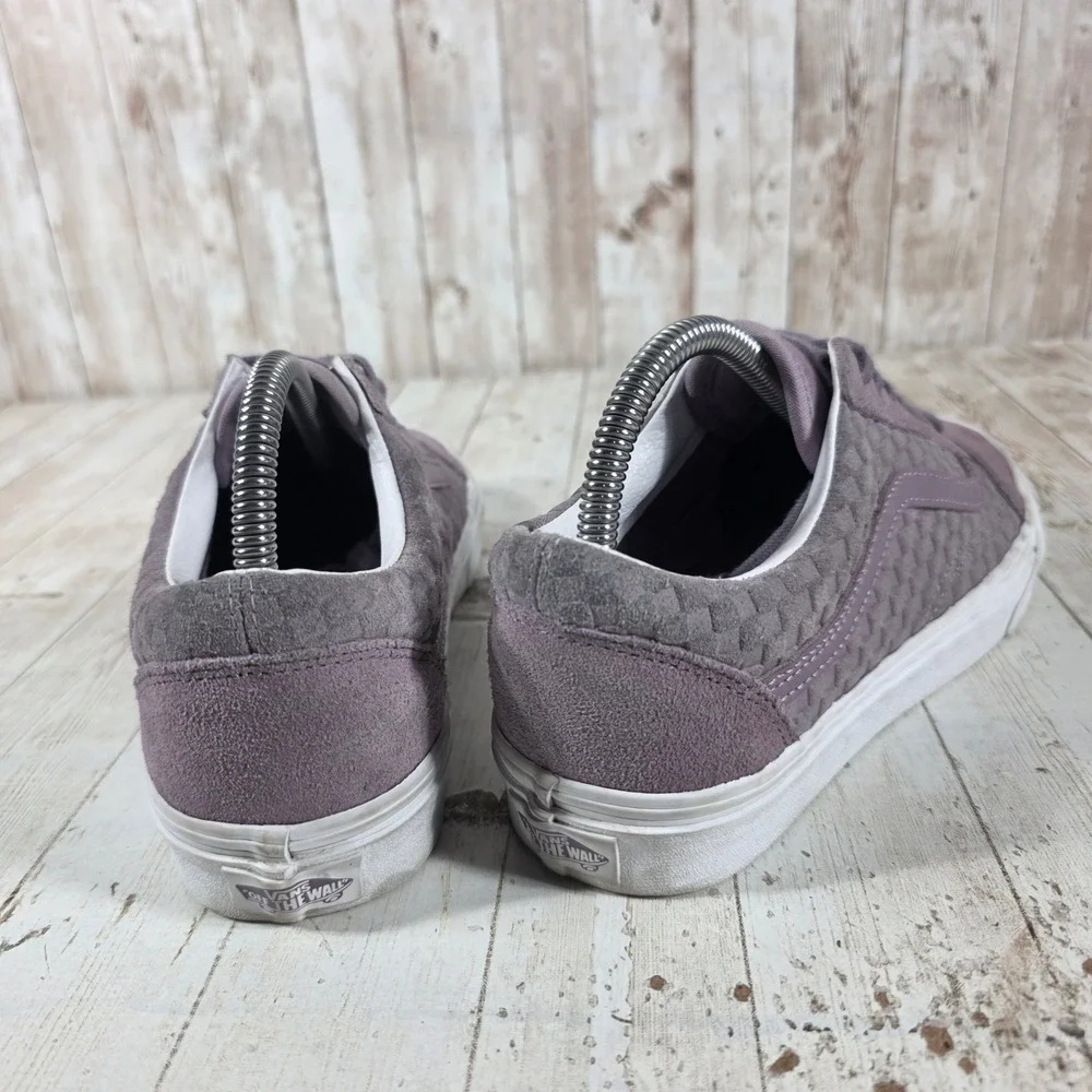 Vans Old Skool Woven Checkerboard Mauve Purple Suede Low Top Sneakers Womens 9 - Picture 3 of 8